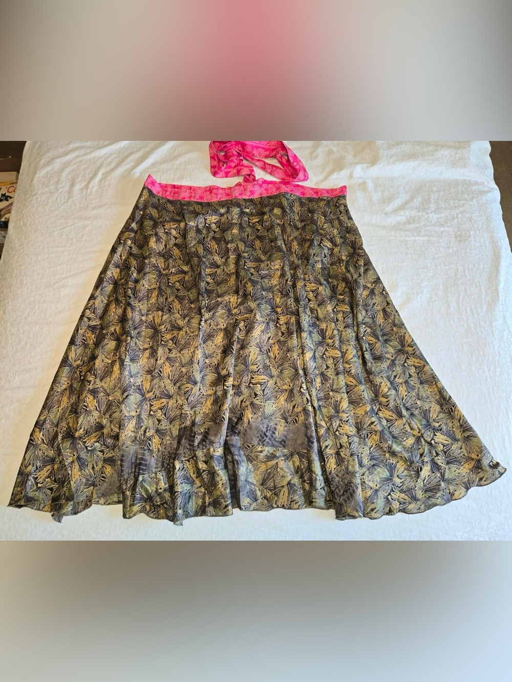 Jaded Gypsy Boho Reversible Dbl-Layered Silk Blend Sari Wrap Skirt Free Size NWT